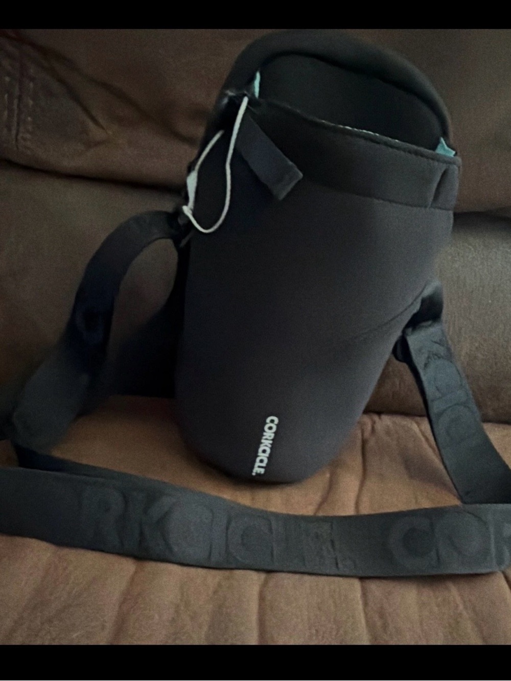 Corkcicle Black Insulated Bottle Sling Crossbody